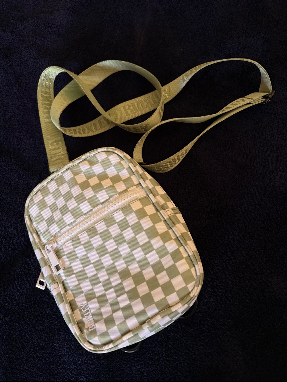 BRIXLEY GREEN CHECKERED CROSSBODY SLING